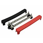 Busbar dubbel 12 terminals, 2 studs 100A