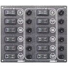 Schakelpaneel ''Sp12 Ultra'', 12 waterdichte schakelaars, Inox 316, houtskool, 12/24V