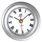 Horloge 4" chromage mat design épuré