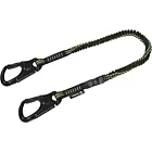 Longe de sécurité Crewline Pro à 2 crochets, 2 m, non extensible, noire