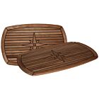 Plateau de table en teck demi-ellipse 58x93cm