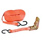 Ratchet Tie-Down w/ S hook, 6mx25mm, BL 500kg
