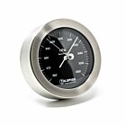Thermo-hygrometer zwarte lijn RVS 100mm