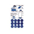 Zeilogen 15mm blauw (12ST)