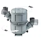 VETUS waterlock/ geluiddemper type NLP90, 90 mm aansluitingen, 10 liter
