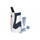 Zeildoek wijnkoeler voor 1 fles navy