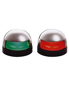 Navigatieverlichting Aqua Signal serie 24 voor motorboten set bakboord (rood) + stuurboord (groen) RVS huis 12v