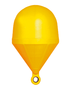 Markeerboei geel bolvormig hoogte 66cm diaia 40cm diaevuld met schuim