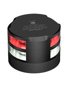 Lopolight Navigation light LED 200-014G2+012G2-B 2nm 360° Red + 2nm 360° White, black anodized