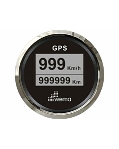 Silver serie GPS speedometer digitaal 52mm zwart