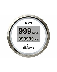 Silver serie GPS speedometer digitaal 52mm wit