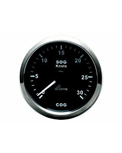 WEMA Silver serie speedometer 30kn/54km zwart NMEA200