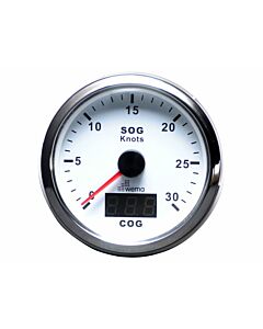 WEMA Silver serie speedometer 30kn/54km wit NMEA200