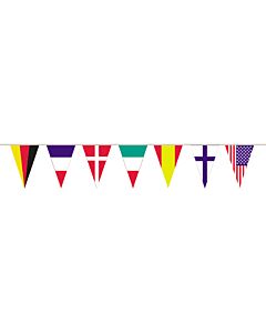 Pavoiseervlag  Internationale puntvlaggen lengte 12meter vlaggen 18 x 36 cm