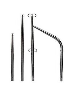 St. steel stanchion, Gate-type, Height 63cm, holespacing 28cm