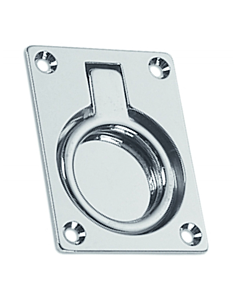 Flush ring pull chromed brass 63x48x6mm