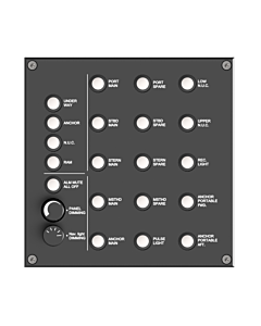 Control panel NLC, 15 ch, Bulkhead mnt, light dim