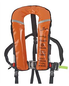 Plastimo SOLAS Austral 180N inflatable lifejacket with harness auto orange