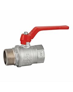 Nickel plated brass valve, 2-way, male/female