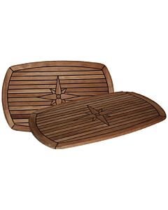 Teak tafelblad "Half Ellips" 61x94cm