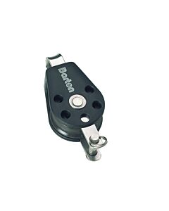 Barton single block with fixed eye and becket for rope 8mm