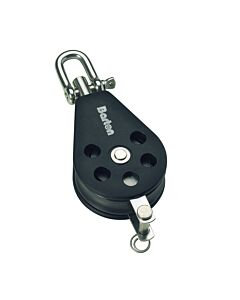 Barton single block with swivel and becket for rope 8mm
