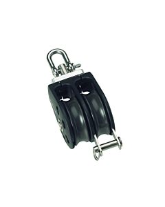 Barton double block with swivel and becket for rope 8mm