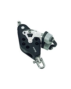 Barton fiddle block with swivel, becket and cam cleat for rope 10mm