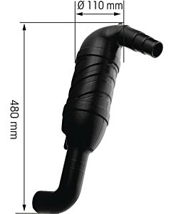 Gooseneck 45° for hose D40/45/50 45mm