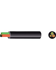 Ronde pvc kabel zwart 3x1.50mm² rood/zwart/groen