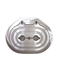 2474-0002 15"x24" Oval Hatch, hinged, knife-edge seal - Compl. Unit with AL Ring
