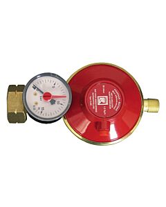 Universal gas pressure regulator with pressure gauge