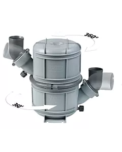 VETUS waterlock/ geluiddemper type NLP40, 40 mm aansluitingen, 4,5 liter