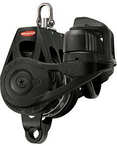 Ronstan Orbit 55 mm. drieschijfs. ratel. klem. hv. sluiting