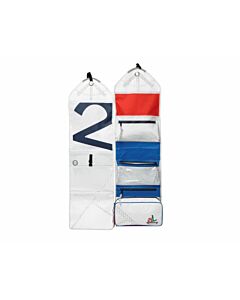 Zeildoek toilettas oprolbaar Sea Gipsy rood / blauw