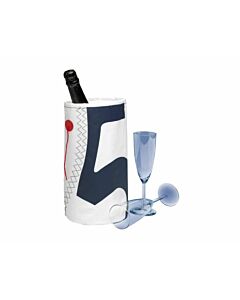 Zeildoek wijnkoeler voor 1 fles navy