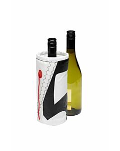 Zeildoek wijnkoeler voor 1 fles zwart