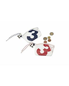 Zeildoek sleutelbeurs met rits en ring Sea Key Wallet rood